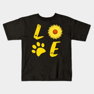 Funny Dog sunflower Kids T-Shirt